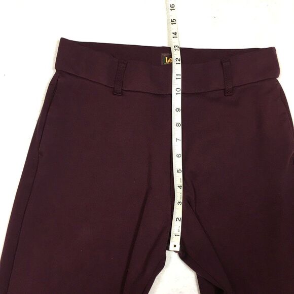 Lee Wide Leg Knit Dress Pant Womens 6 Maroon Red High Rise Pocket Pull On - Picture 7 of 12